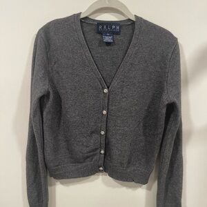 Ralph Lauren Charcoal Cardigan Sweater